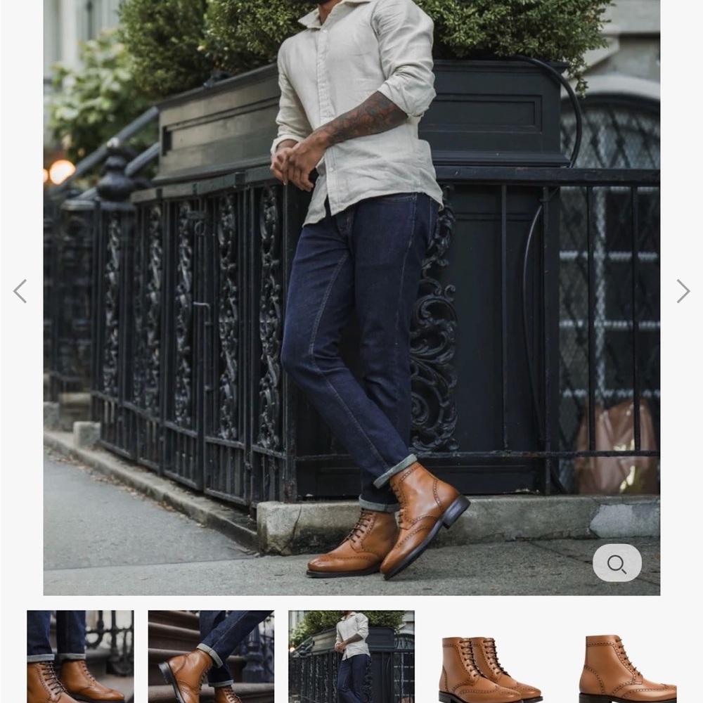 Thursday Boot Company Wingtip Boot, Caramel Size 11.5